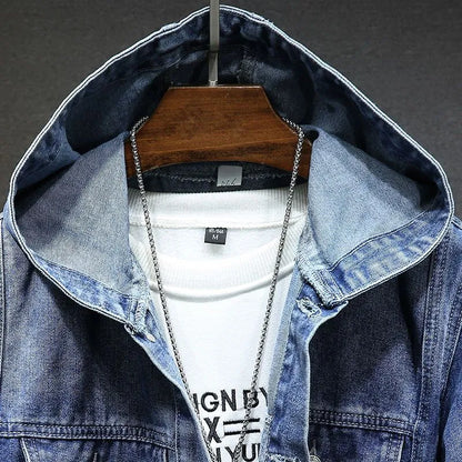 Detrick – Vintage Denimjacke mit Kapuze für Herren