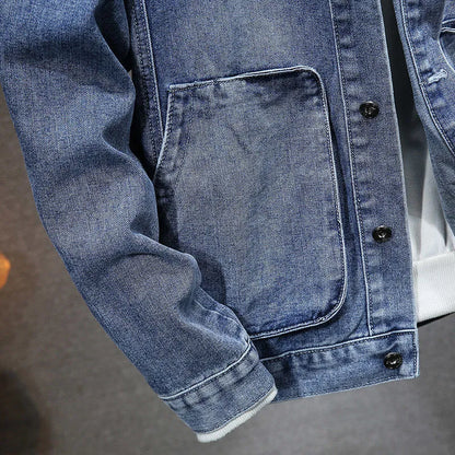 Detrick – Vintage Denimjacke mit Kapuze für Herren