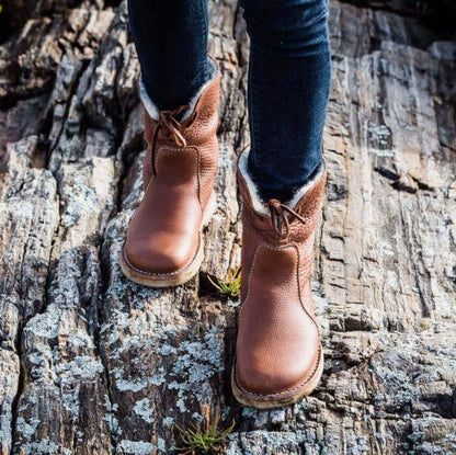 Winterstiefel im vintage-stil für damen