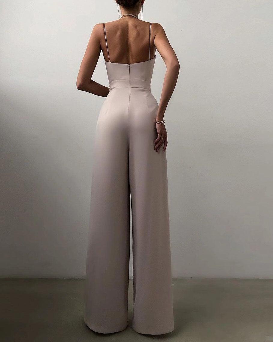 Jumpsuit für Damen – Elegant mit Spaghettiträgern und Hoher Taille