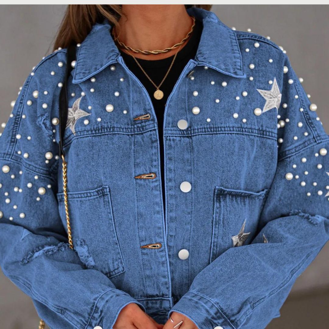 Savina - Denimjacke mit Sternenmuster für einen einzigartigen Look