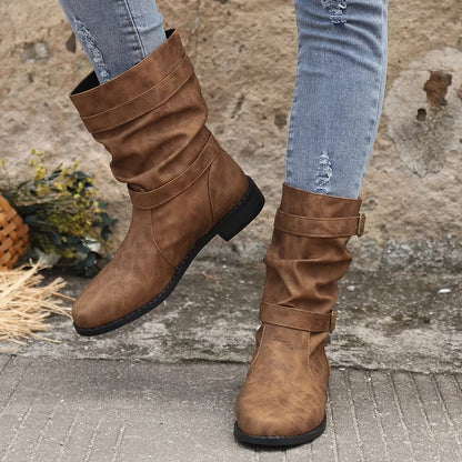 Lisa - Vintage Western Ankle Boots mit Schnallen für Damen