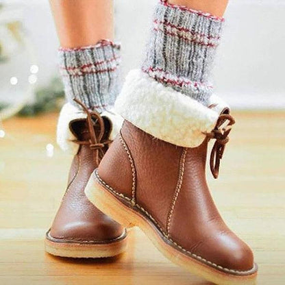 Winterstiefel im vintage-stil für damen