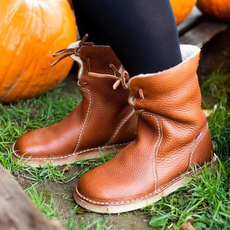 Winterstiefel im vintage-stil für damen