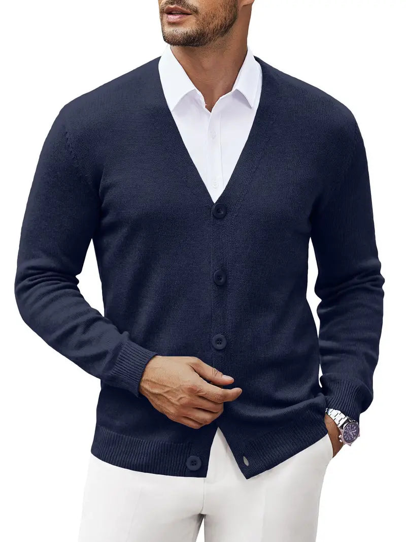 Atmungsaktiver Herren Cardigan aus Baumwollstrick | Freizeitmode