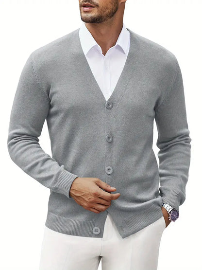 Atmungsaktiver Herren Cardigan aus Baumwollstrick | Freizeitmode