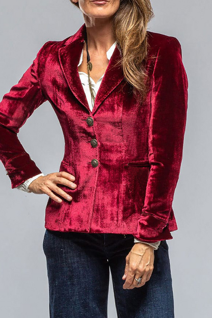 Damen retro revers blazer mit taschen