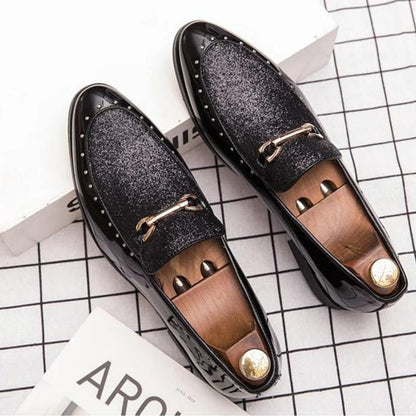 Herren Loafer – Glänzendes Leder – Metallische Schnalle – Stilvoll & Elegant