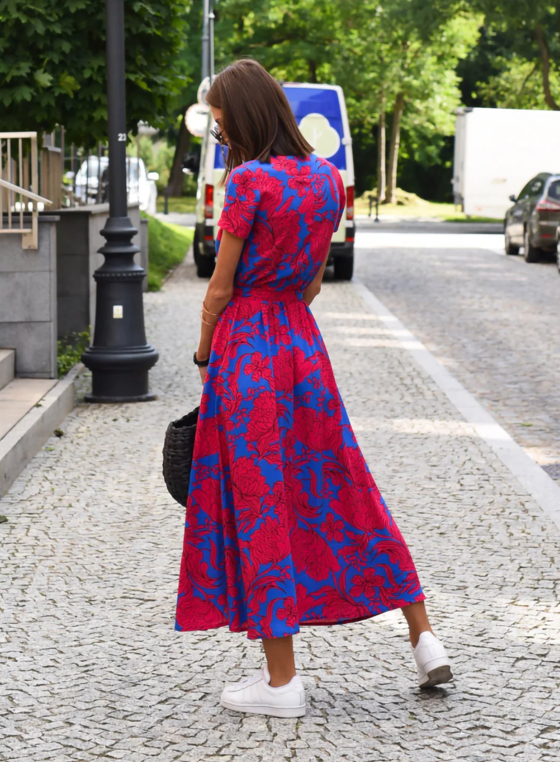 Elegantes Sommerkleid Damen mit Print – Leichtes Freizeitkleid