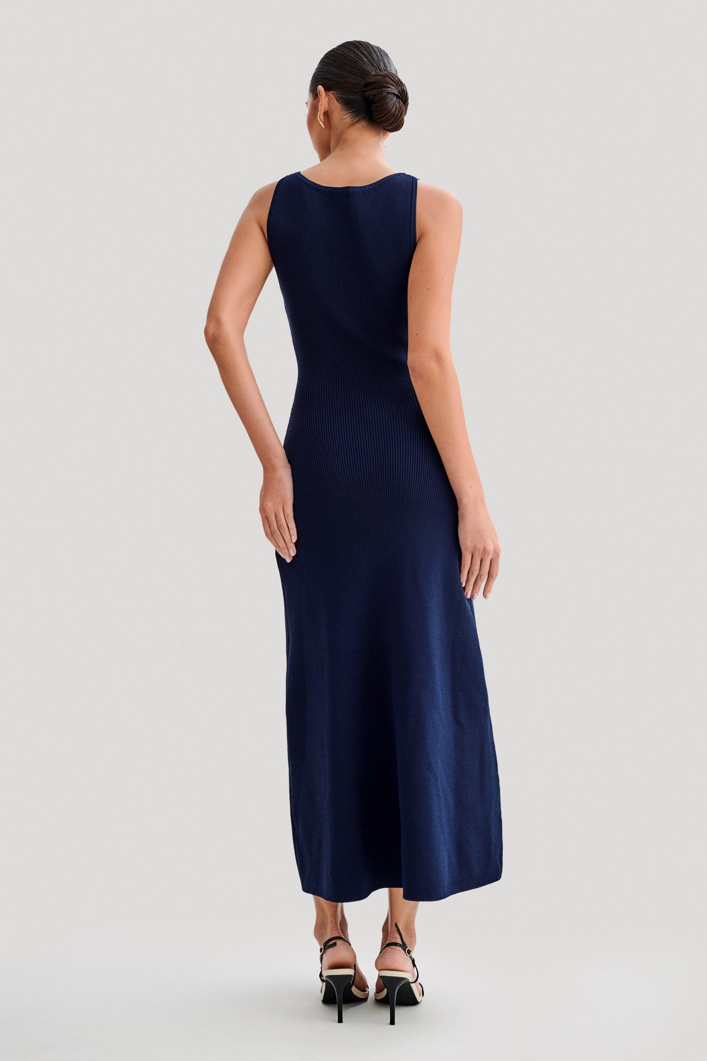 Ärmelloses Damen Maxi Kleid mit Knopfleiste