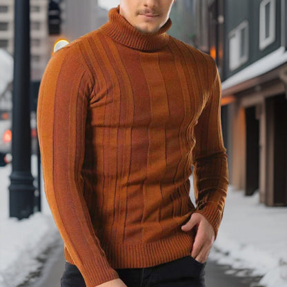 Herren Rollkragenpullover - Slim Fit - Strickmuster - Weiches & Warmes Material