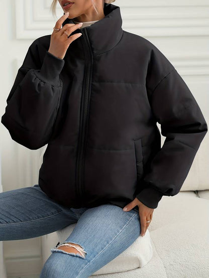 Damen Pufferjacke - Wasserabweisend - Stehkragen - Oversized Passform - Reißverschluss