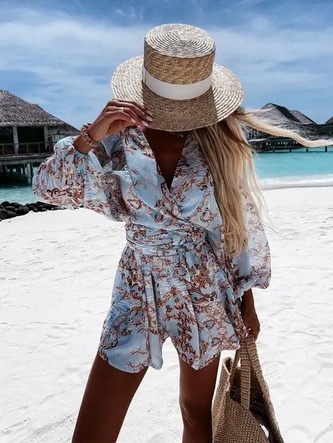 Boho Playsuit für Damen – Sommer Jumpsuit mit Spitze