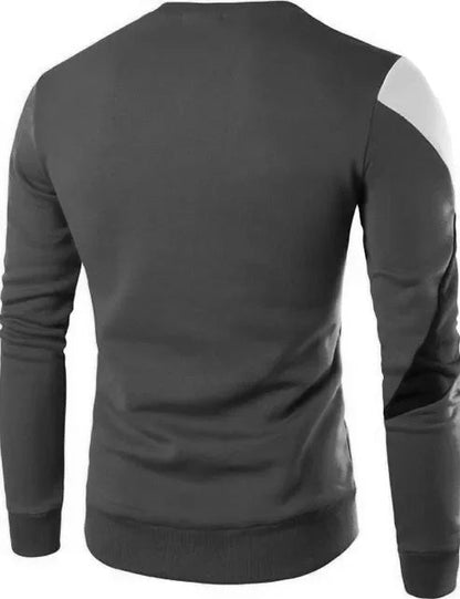 Herren Pullover - Patchwork Design - Rundhals - Strick - Langarm - Modern & Bequem