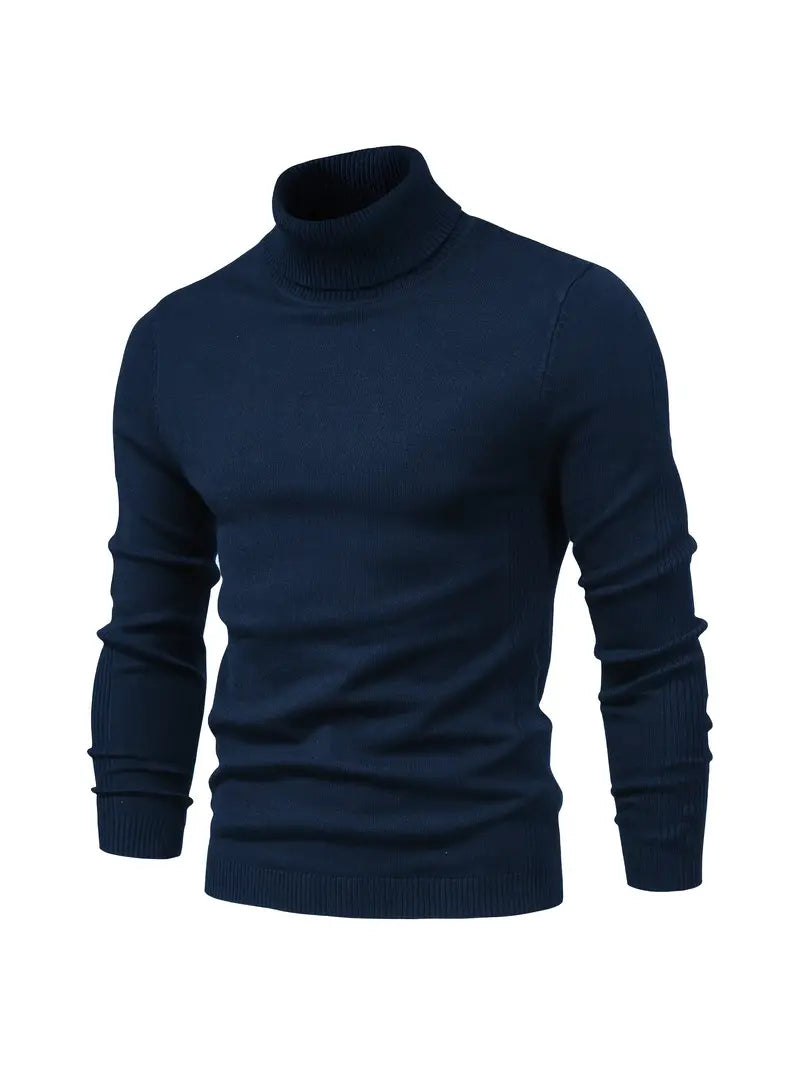 Herren Rollkragenpullover – Strick – Figurbetont – Langarm – Klassisch & Elegant