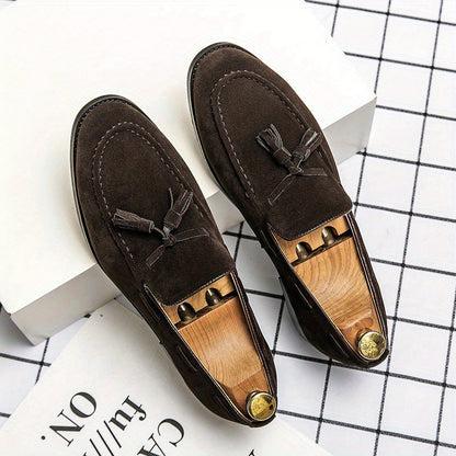 Herren Leder-Loafers mit Quasten in Braun