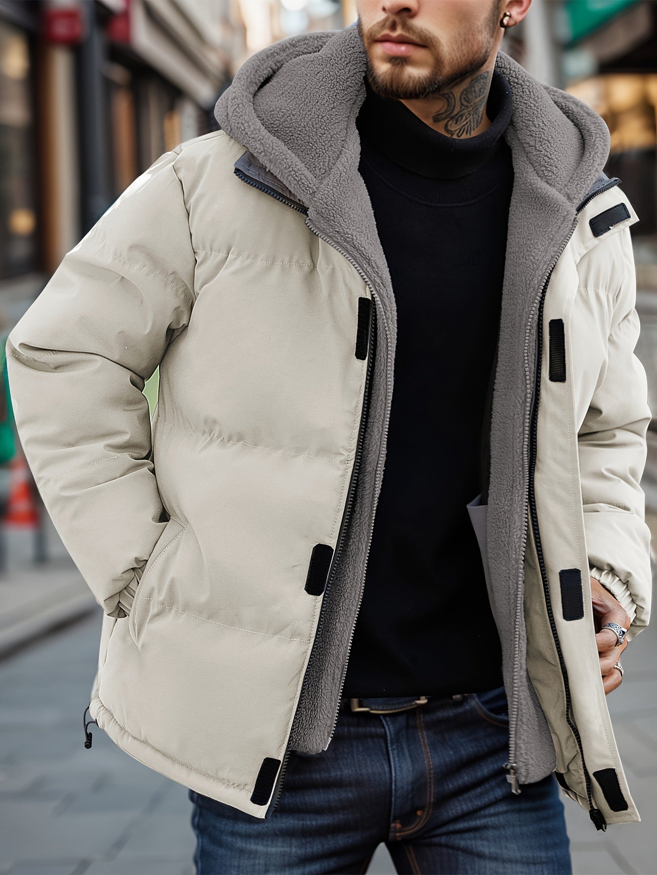 Herren Winterjacke - Wasserabweisend & Gefüttert - Parka mit Kapuze & Taschen