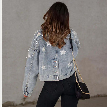 Savina - Denimjacke mit Sternenmuster für einen einzigartigen Look