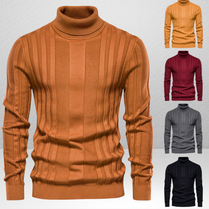 Herren Rollkragenpullover – Gerippter Strick – Langarm – Eleganter Klassiker