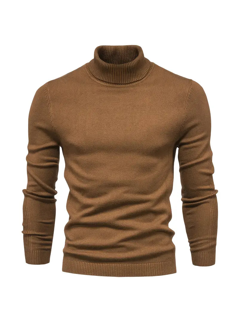 Herren Rollkragenpullover – Strick – Figurbetont – Langarm – Klassisch & Elegant