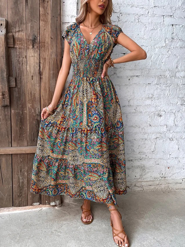 Sommerkleid Damen mit V-Ausschnitt – Stilvolles Freizeitkleid