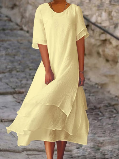 Damen Sommerkleid Langarm - Modernes Design aus Leichter Baumwolle