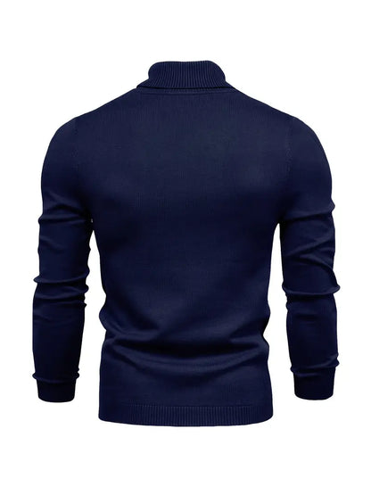 Herren Rollkragenpullover – Strick – Figurbetont – Langarm – Klassisch & Elegant