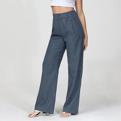 Damen Hose – High-Waist – Weites Bein – Eleganter Schnitt – Mit Gürtelschlaufen