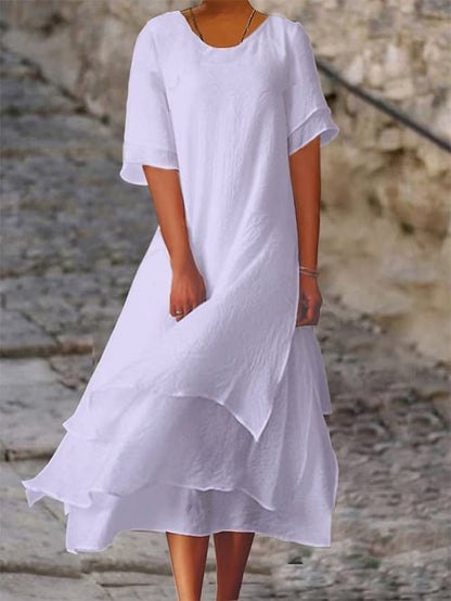 Damen Sommerkleid Langarm - Modernes Design aus Leichter Baumwolle