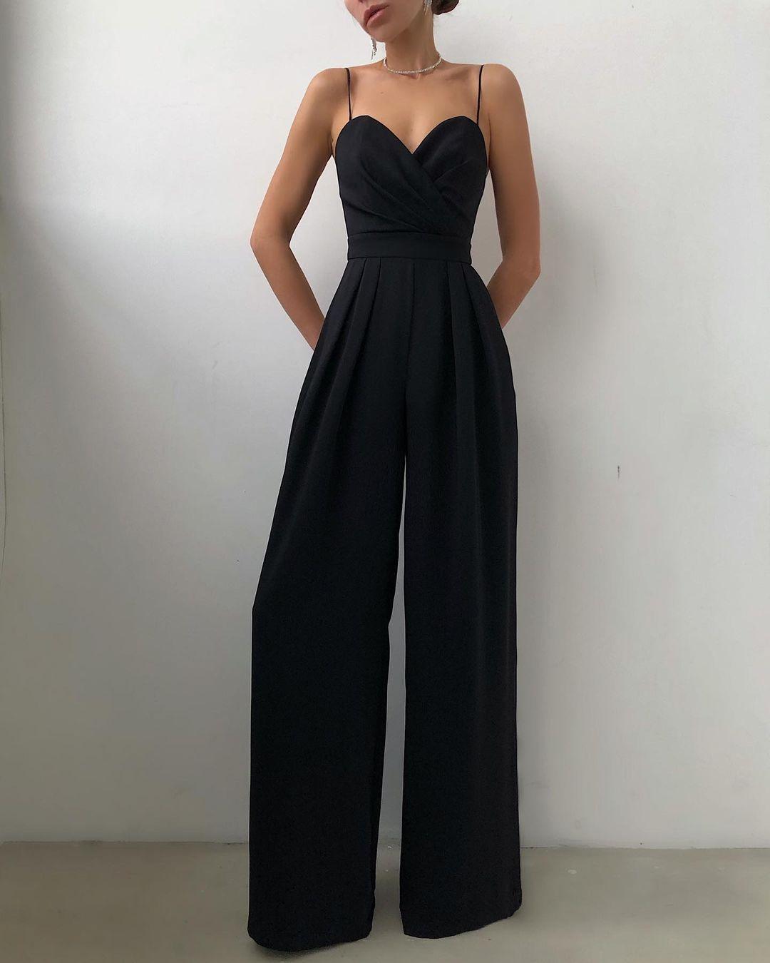 Jumpsuit für Damen – Elegant mit Spaghettiträgern und Hoher Taille