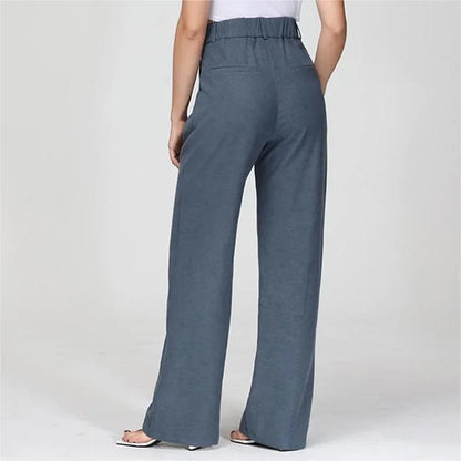 Damen Hose – High-Waist – Weites Bein – Eleganter Schnitt – Mit Gürtelschlaufen