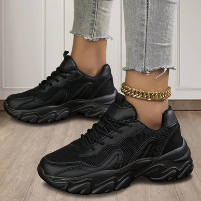 Atmungsaktive mesh-plateau-sneaker für damen