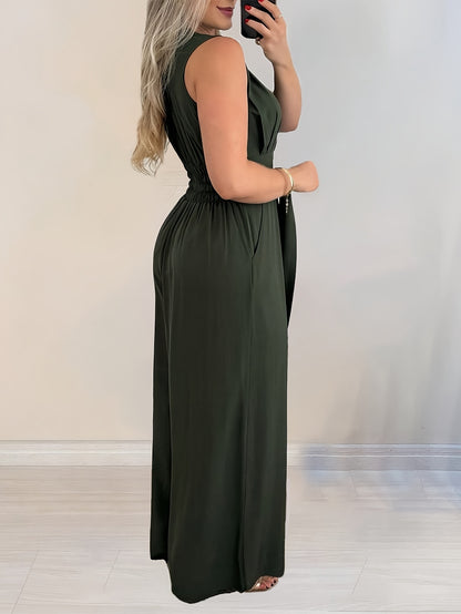 Eleganter jumpsuit für damen mit gürtel