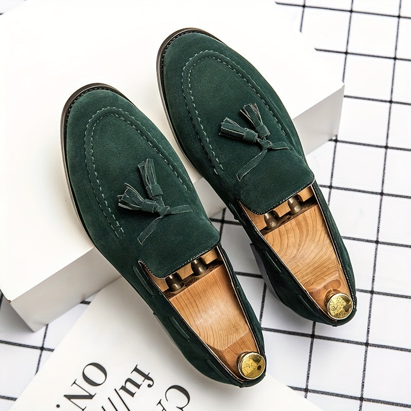 Herren Leder-Loafers mit Quasten in Braun