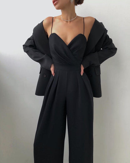 Jumpsuit für Damen – Elegant mit Spaghettiträgern und Hoher Taille