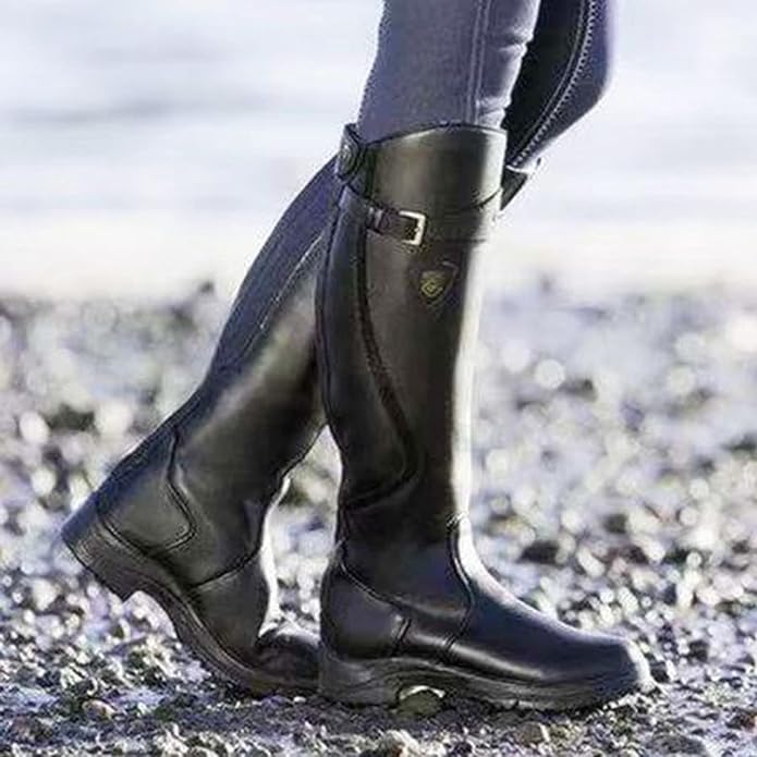 Damen Reitstiefel – Kniehoch – Wildlederoptik – Rutschfeste Sohle – Komfortabler Absatz