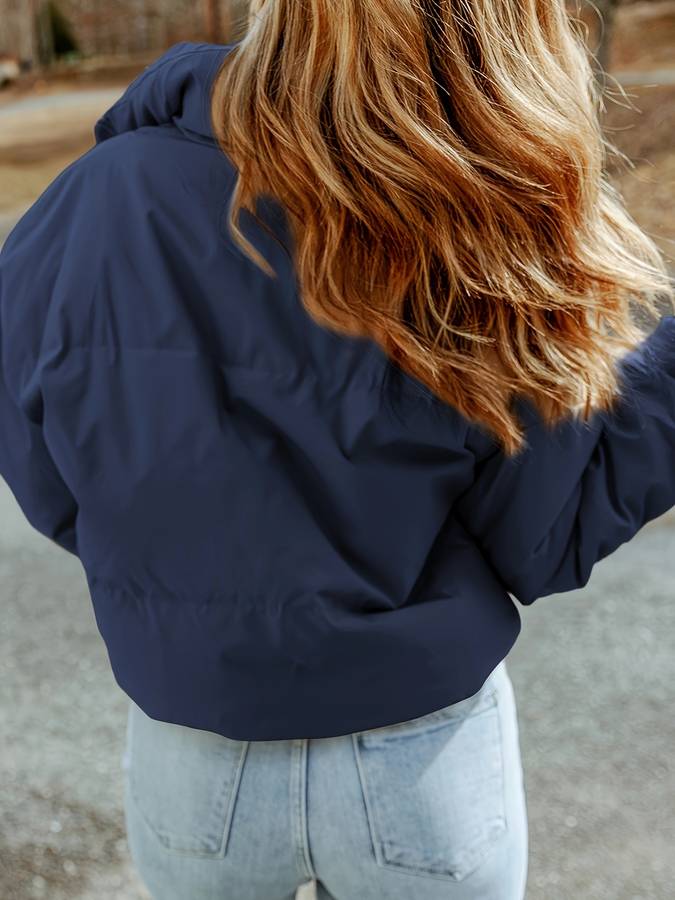 Damen Steppjacke – Warm Gefüttert – Boxy Schnitt – Stehkragen – Reißverschluss