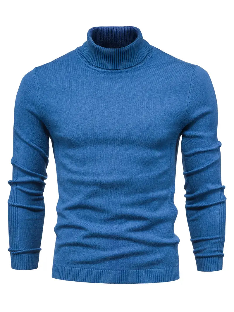 Herren Rollkragenpullover – Strick – Figurbetont – Langarm – Klassisch & Elegant