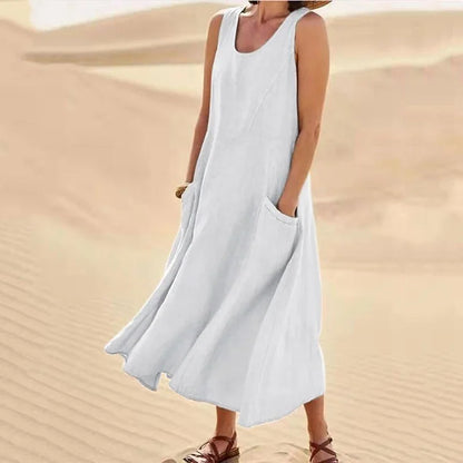 Lange Damen Sommerkleid - Elegantes Maxikleid mit Ärmeln