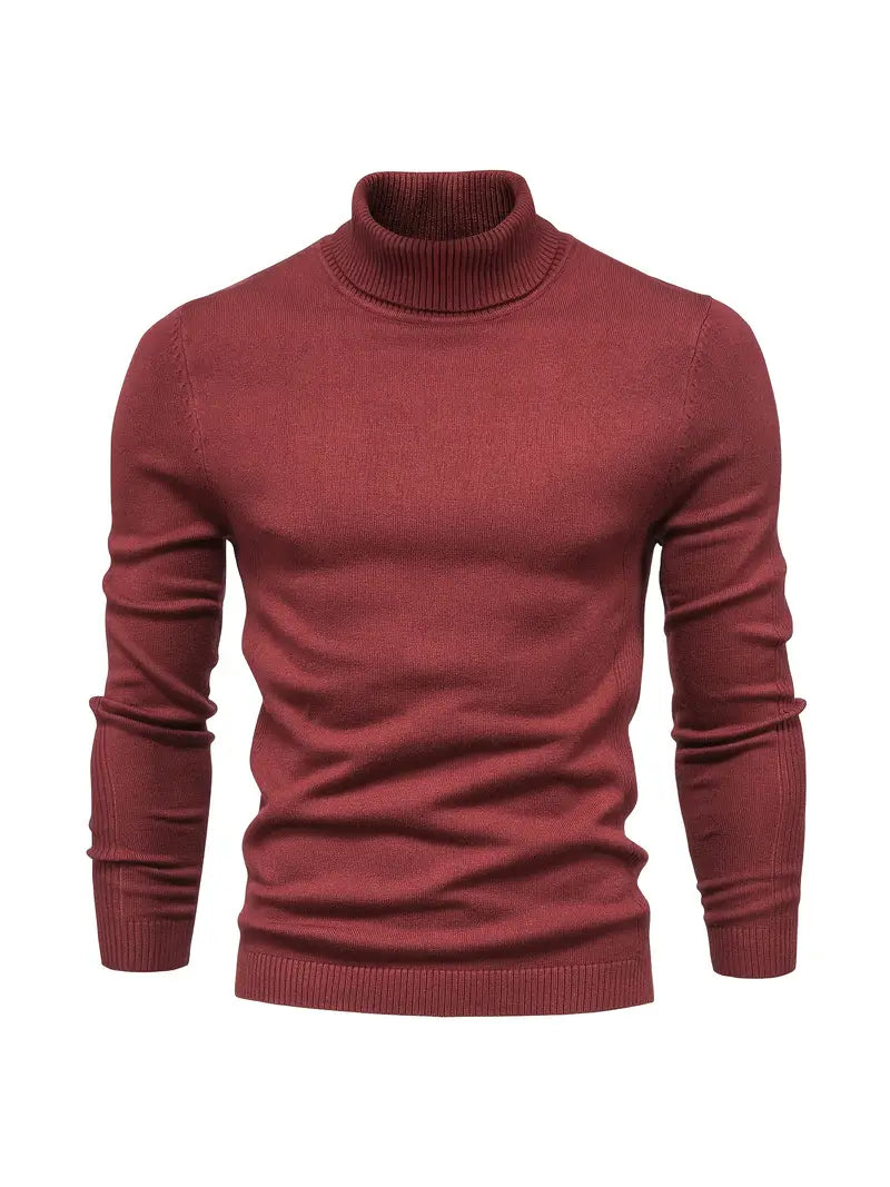 Herren Rollkragenpullover – Strick – Figurbetont – Langarm – Klassisch & Elegant