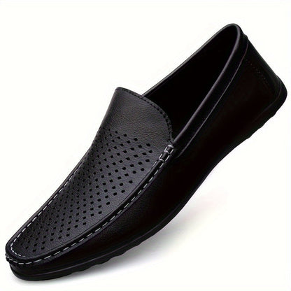 Weiße Damen-Loafers aus Leder mit Perforationen