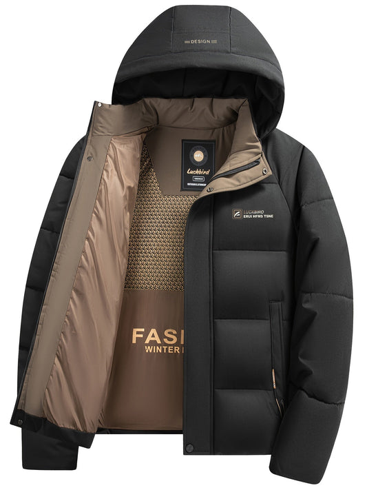 Herren Winterjacke – Puffer Stil – Abnehmbare Kapuze – Wärmendes Innenfutter – Regular Fit