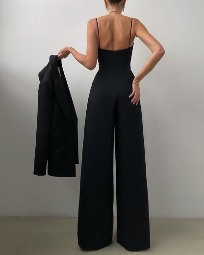 Jumpsuit für Damen – Elegant mit Spaghettiträgern und Hoher Taille