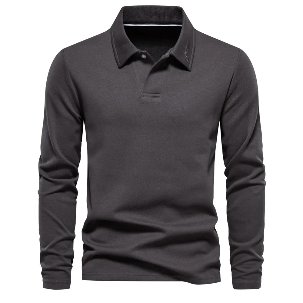 Herren Poloshirt – Langarm – Klassischer Kragen – Elegante Passform – Freizeit & Business