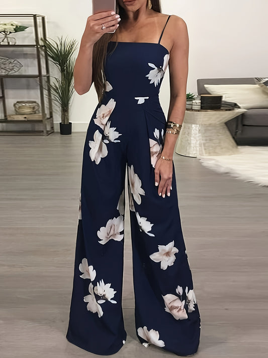 Eleganter jumpsuit mit blumenmuster für damen