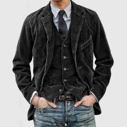 Stilvolle vintage-jacke mit revers für herren