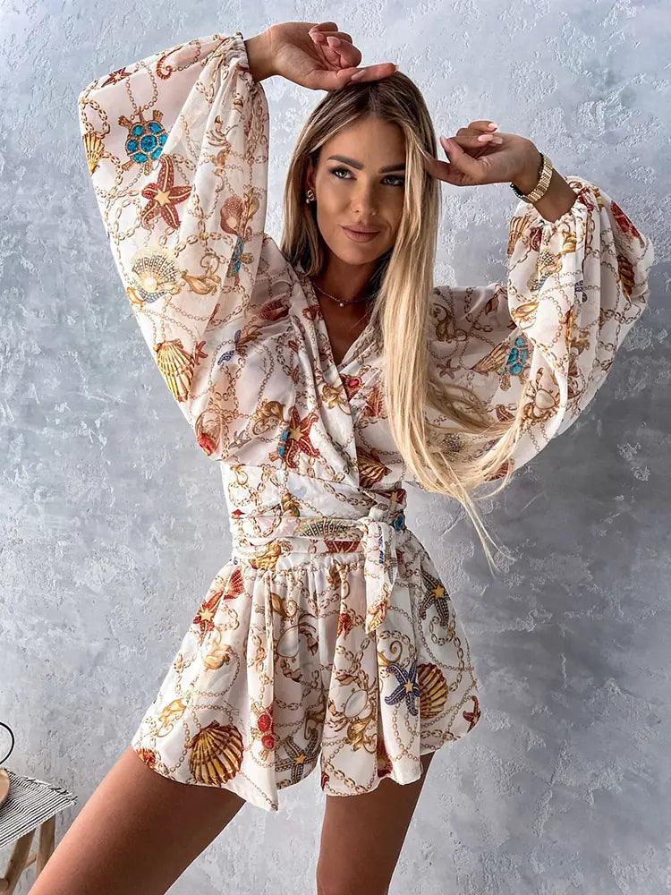 Boho Playsuit für Damen – Sommer Jumpsuit mit Spitze