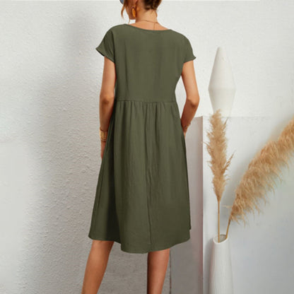 Elegantes Sommerkleid für Damen aus Leichter Baumwolle