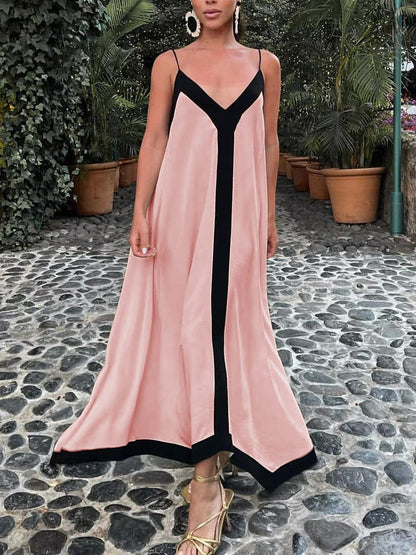 Elegantes V-Ausschnitt Maxi Kleid für Damen