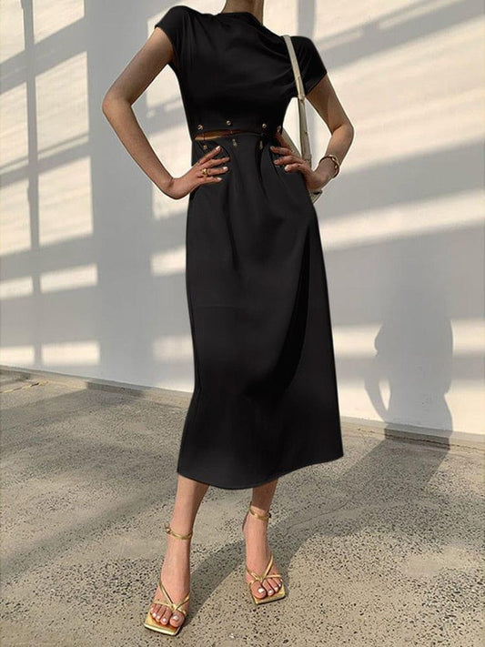 Elegante Midi-Kleid mit Taillenausschnitt für Damen